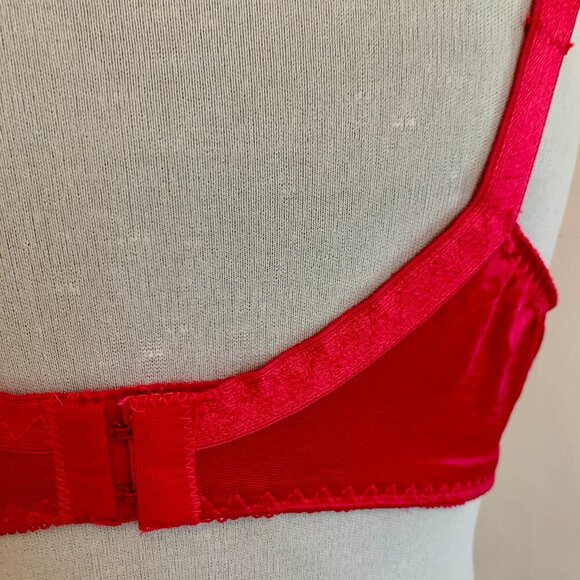 VTG Bravissimo Hot Pink Sexy 40 C Lace Bra 7550 Plus Underwire Silky Sheer Push - Picture 10 of 12